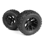 Maverick RC Mounted Linebacker Tire on MT Wheel (Black/2pcs)