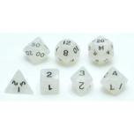 Role-Playing Game Dice set 7pcs - "White Marble"