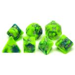 Role-Playing Game Dice set 7pcs - "Toxic Green"