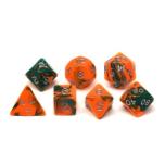 Role-Playing Game Dice set 7pcs - "Toxic Orange"