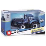 BURAGO Tractor w/front loader N.H. T7.615 10cm blue