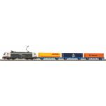 Piko H0 Starter Set Traxx Renfe + 3 Flatbed cars with Containers A-Track w. Railbed